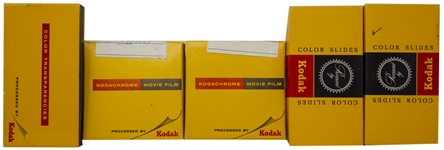 125+ of Moe Howard's Photo Slides, Labeled Lake Tahoe, ''Party at House 60's'', Etc. -- Plus 2 Kodachrome Super 8 Film Reels With Run-Time Approx. 7 Minutes, Clip of Film Online at NateDSanders.com